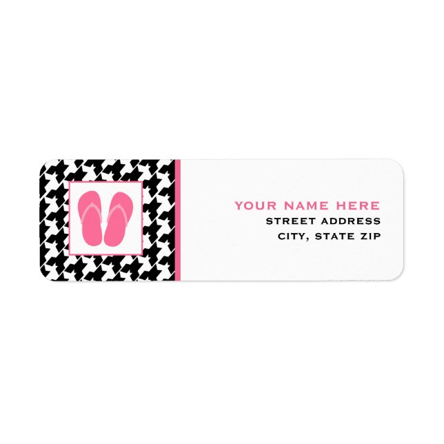Étiquette Pied de fond et tongs roses (Devant)