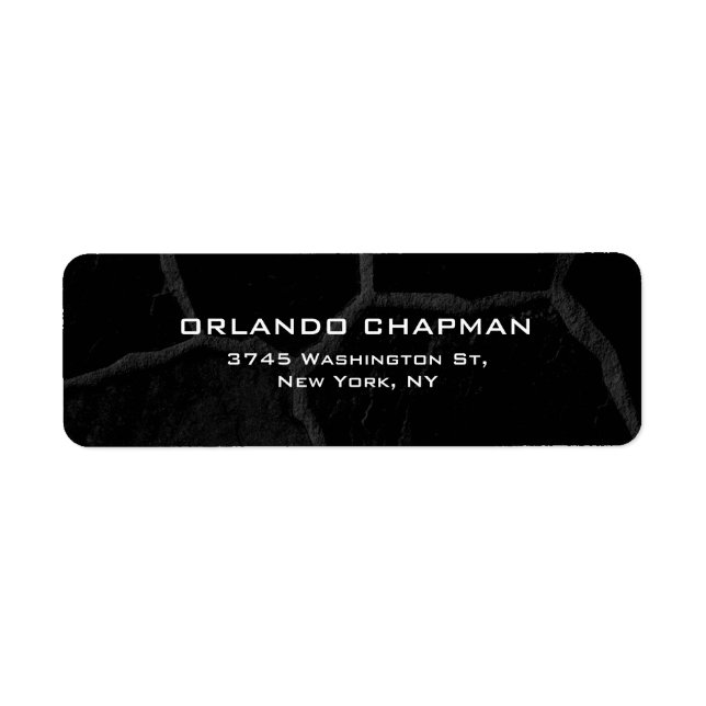 Étiquette Pierre noire grise professionnelle Simple Plain él (Devant)