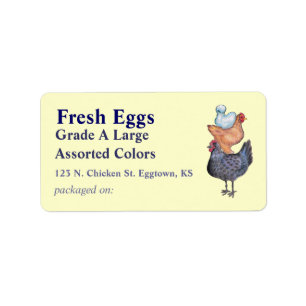 Étiquette Pile d'étiquette d'oeufs de poulets