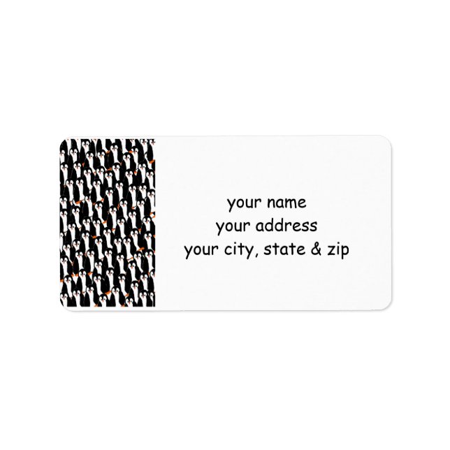 Étiquette Piles amusantes de pingouins (Devant)