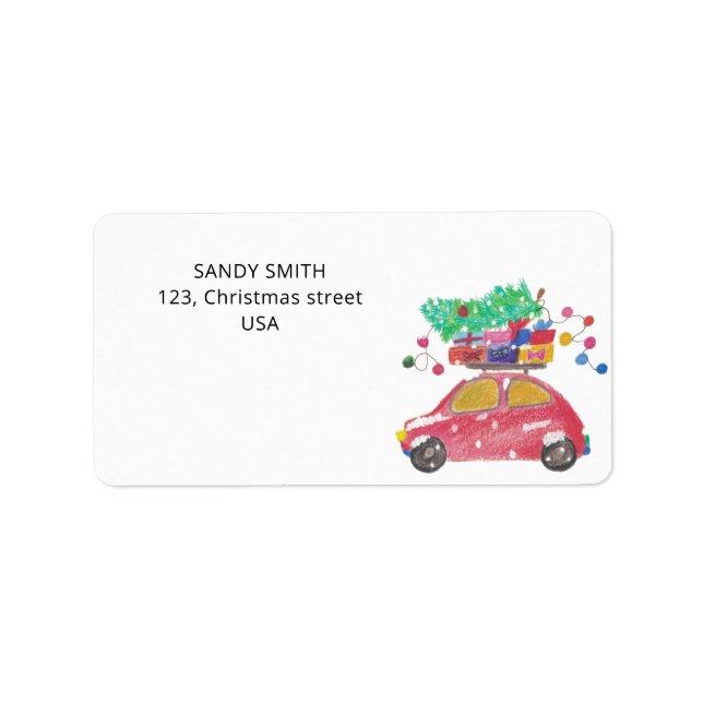 Étiquette Pin arbre sur voiture rouge (Devant)