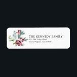 Étiquette Pine and Berries Christmas Holiday Return Address<br><div class="desc">Pine and Berries Christmas Holiday Return Address Labels - What a beautiful accent for your holiday correspondance. Solive labels feature natural pine,  greenery and holly berries. Designed by Beverly Bainbridge Magnolia & Thistle</div>