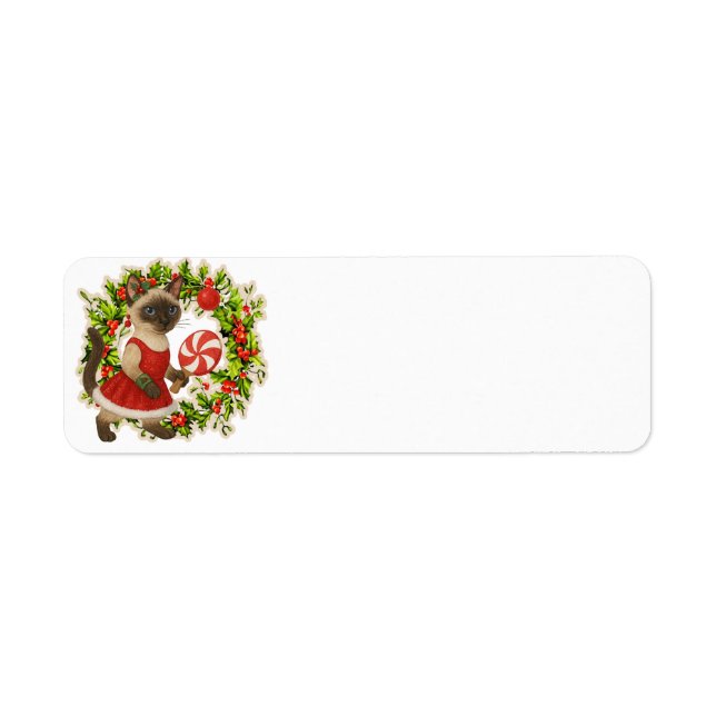 Étiquette Ping Pong Christmas Themed for Siamese Cat lovers (Devant)