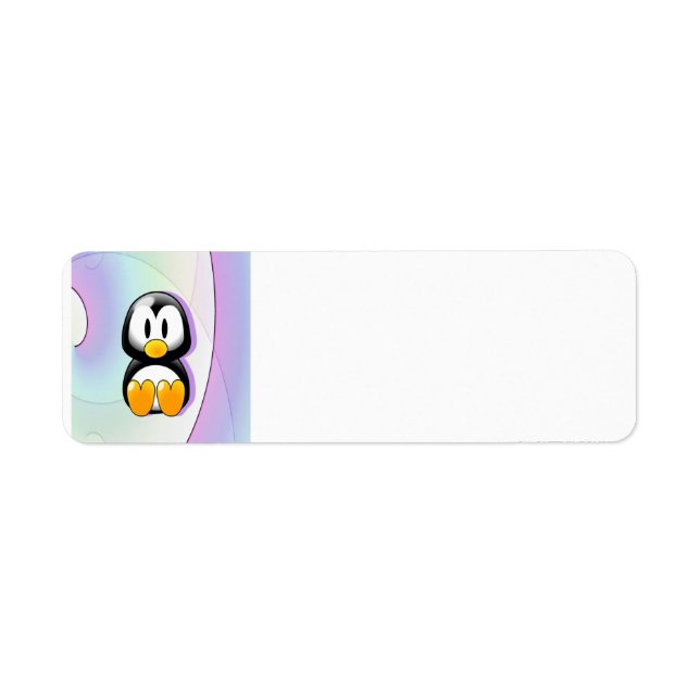Étiquette Pingouin de dessin adorable (Devant)