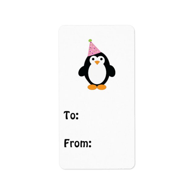 Étiquette Pingouin de la fête (Devant)