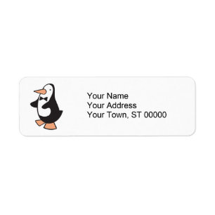 Étiquette pingouin tuxedo mignon