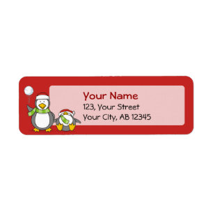 Étiquette Pingouins de Noël
