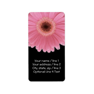 Étiquette Pink and Black Gerbera Daisy   Vertical Address