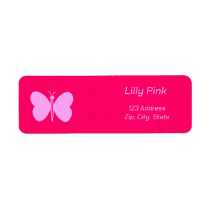 Étiquette Pink butterfly
