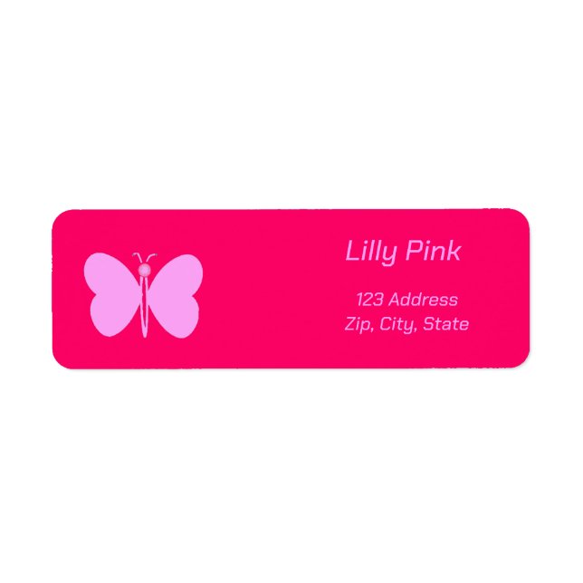 Étiquette Pink butterfly (Devant)