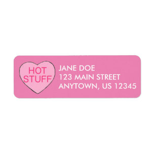 Étiquette Pink CHAUD STUFF Candy Coeur Saint Valentin Amour