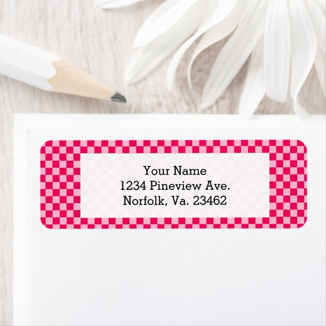 Étiquette Pink Combination Classic Checkerboard par STaylor (En situation)