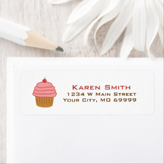 Étiquette Pink Cupcake Bakery Return Address