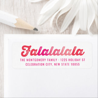 Étiquette Pink Falalalala Bold Script Modern Holiday Adresse