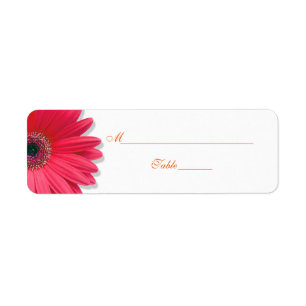 Étiquette Pink Gerber Daisy Orange Mariage Carte Place Étiqu