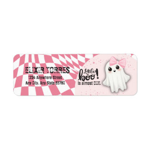 Étiquette Pink Ghost Little Boo est presque dû Baby shower
