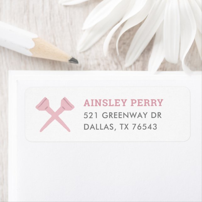 Étiquette Pink Golf Anniversaire de la fête Adresse de retou (En situation)