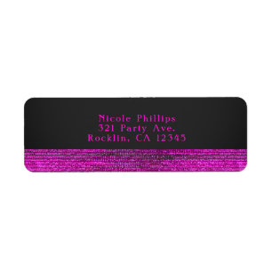 Étiquette Pink & Grey Modern Glam Sequins Invitation de la f