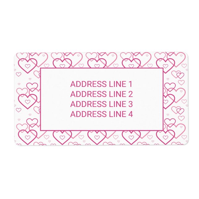 Étiquette Pink Heart Shapes Pattern With Custom Text (Devant)