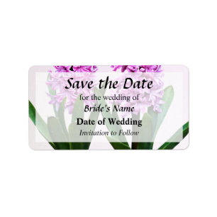 Étiquette Pink Hyacinth Duo Enregistrer la date