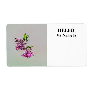 Étiquette Pink Lilacs and Leaves