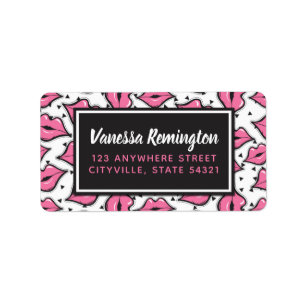 Étiquette Pink Lip Kiss Lipstick & Beauty Distributeur Perso