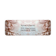 Pink Ornate Pearl and Floral Return Address Label