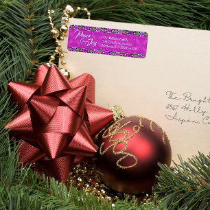Étiquette Pink Peace & Joy Christmas