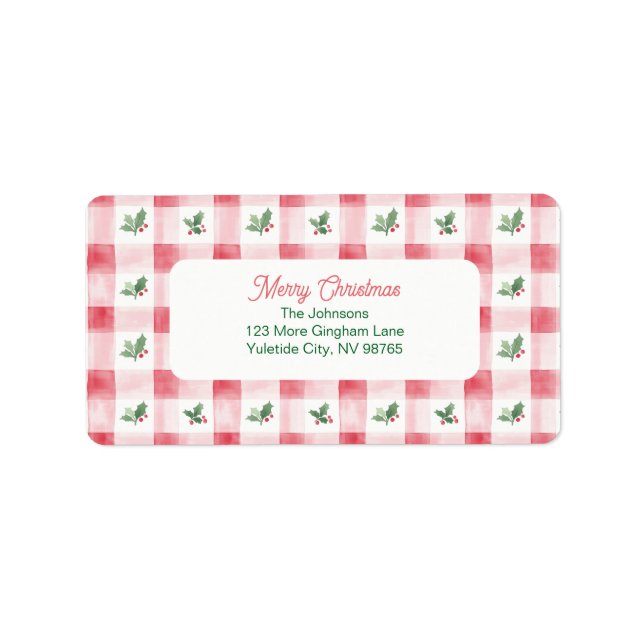Étiquette Pink Red Green Motif Noël (Devant)