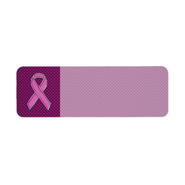 Étiquette Pink Ribbon Awareness Carbon Fiber Decor (Devant)