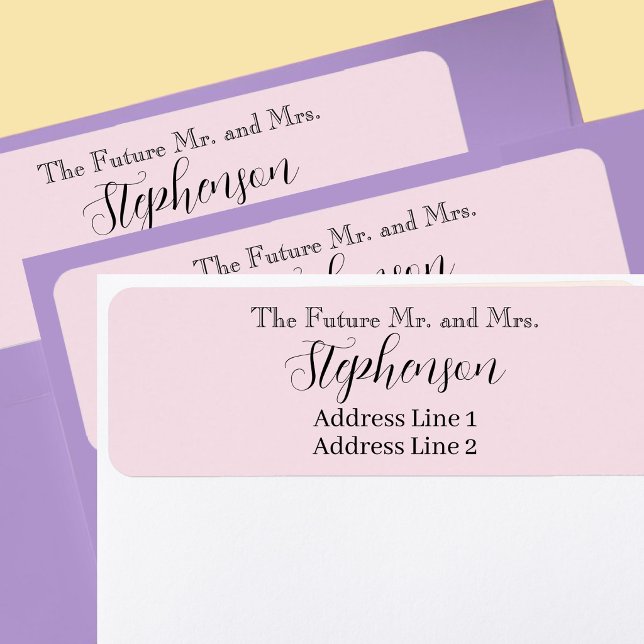 Étiquette Pink Save The Date Custom Name Return Address (Créateur téléchargé)