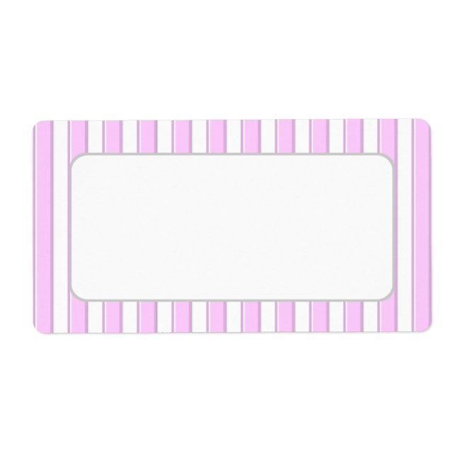 Étiquette Pink Stripes on White Blank Shipping Labels (Devant)