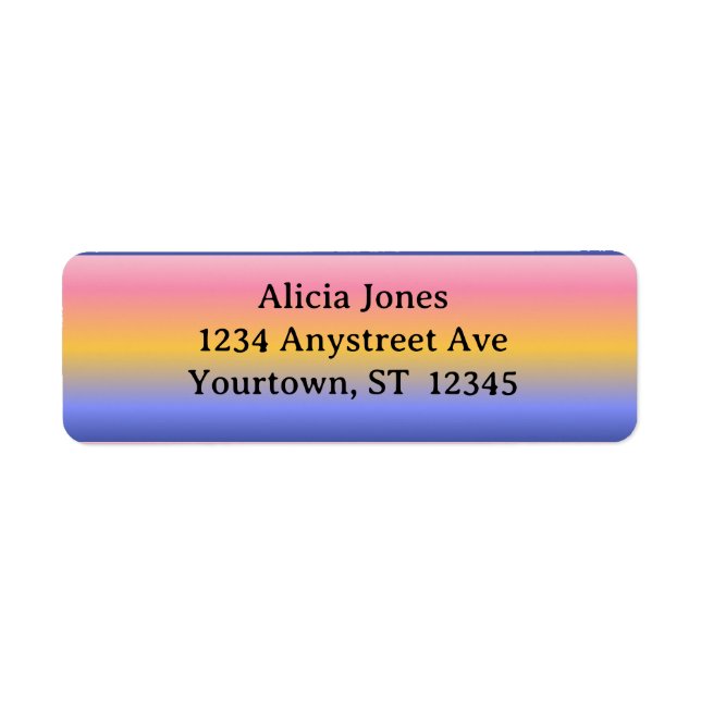 Étiquette Pink Yellow Blue Gradient (Devant)