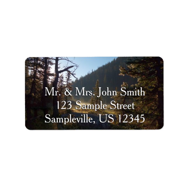 Étiquette Pins gelés éclairés au soleil au lac Dream (Devant)