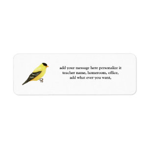 Étiquette pinson d'or, oiseau jaune, autocollants,