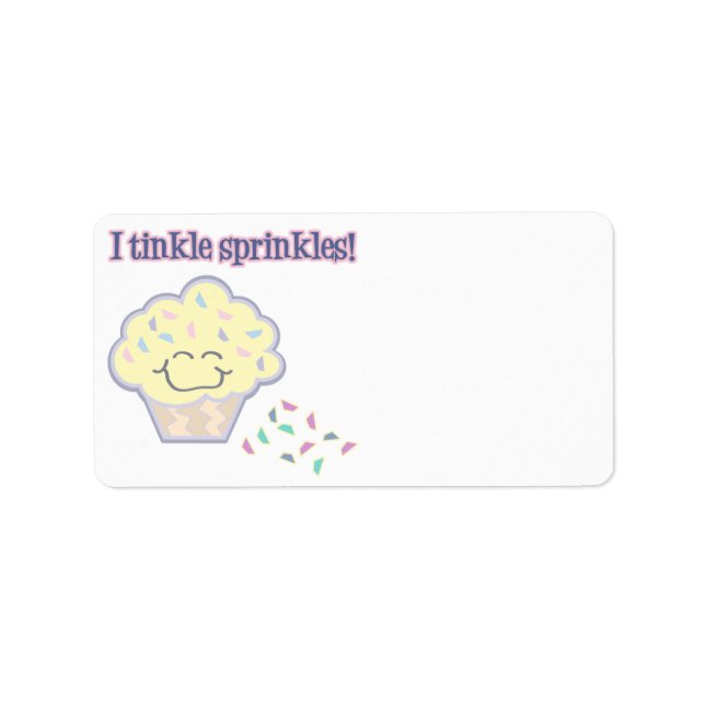 Étiquette pipi paillettes gâteau rigolo (Devant)