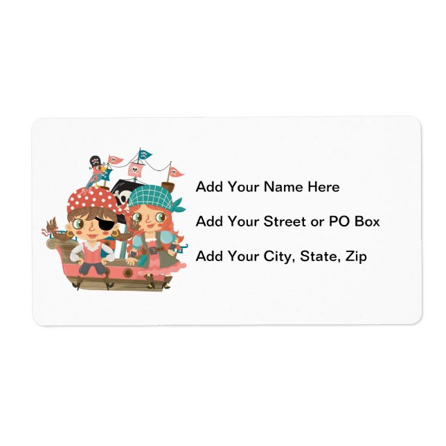 Étiquette Pirates Girly (Devant)