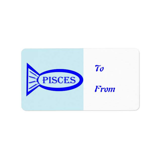 Étiquette Pisces Star Sign Fish Present Labels (Devant)