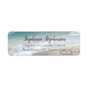 Étiquette Pittoresque Hearts in the Sand Beach Mariage Adres