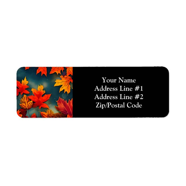 Étiquette Pittoresque Rustique Feuille d'érable d'automne (Devant)