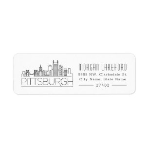Étiquette Pittsburgh, Pennsylvanie Stylisated Skyline