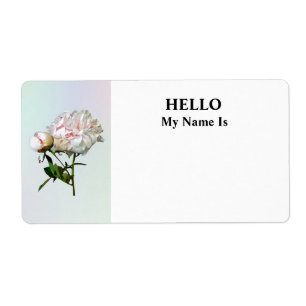 Étiquette Pivoine rose pâle et bourgeon