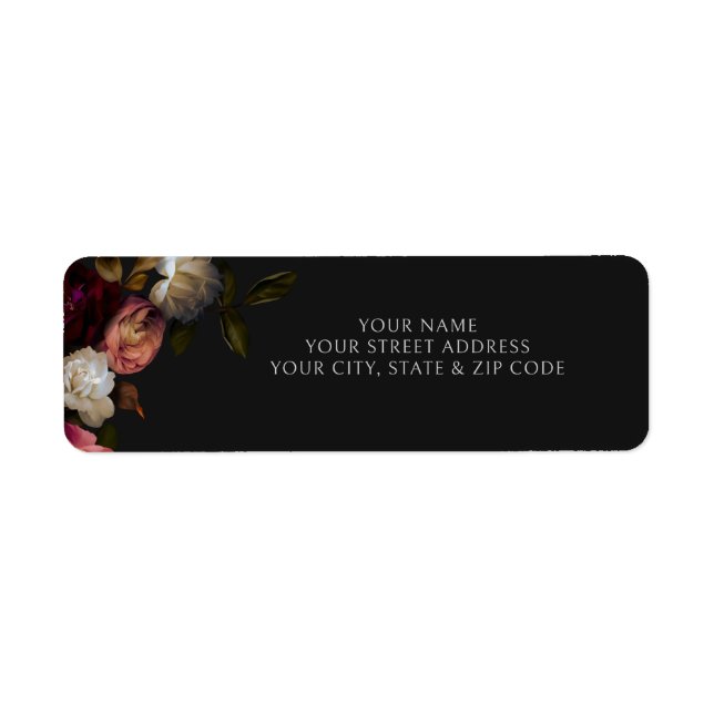 Étiquette Pivoines Crème Bourgogne Foncé Registre de Pluie N (Devant)