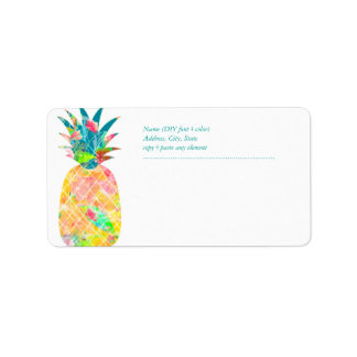 Étiquette PixDezines Ananas+Aquarelle Florale