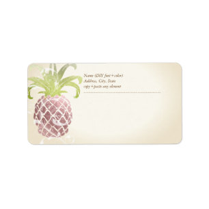 Étiquette PixDezines Ananas/Faux Rose Gold