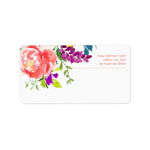 Étiquette PixDezines Aquarelle Florale/Arrière-plan Vintage