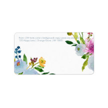 PixDezines aquarelle florale/ranunculus/bleu