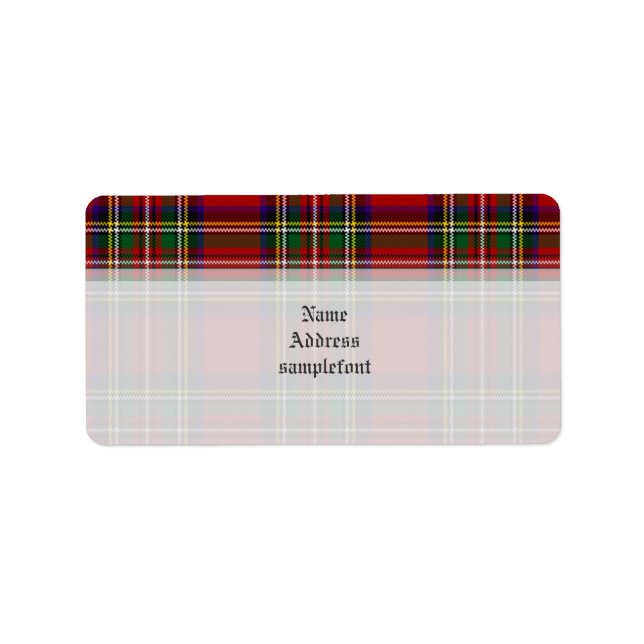Étiquette PixDezines clan stewart tartan/rouge+vert (Devant)