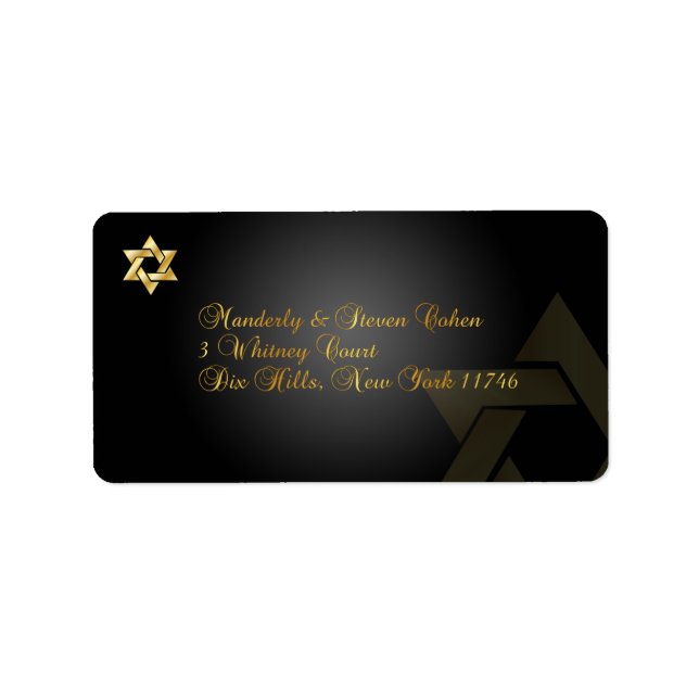 Étiquette PixDezines Classic Bar Mitzvah/noir+or (Devant)