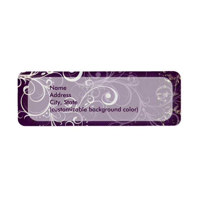 Étiquette PixDezines Dentelle Vintage Damas / Plum (Devant)